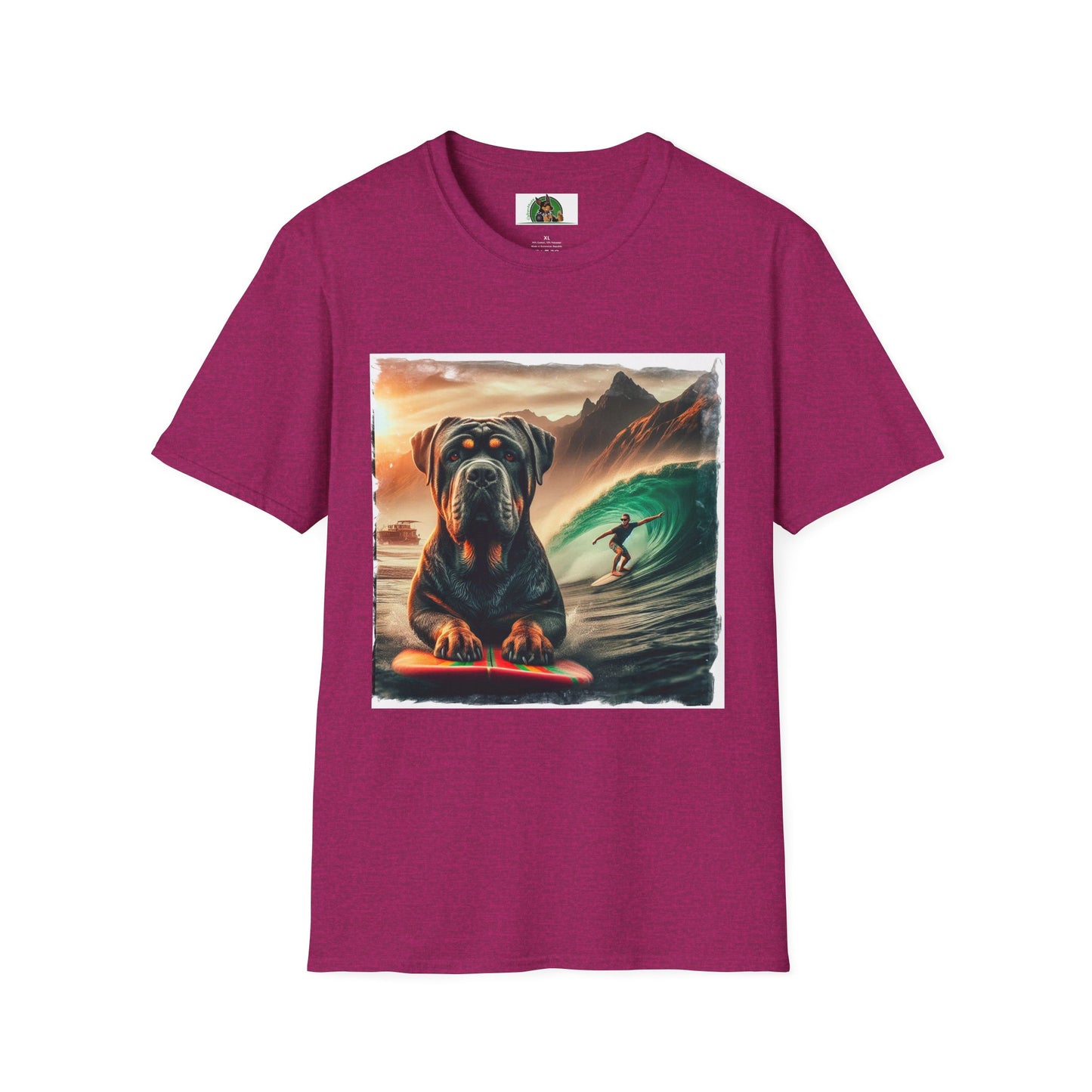 Cane Corso Surfer Dog At Beach T-Shirt Printify S Antique Heliconia