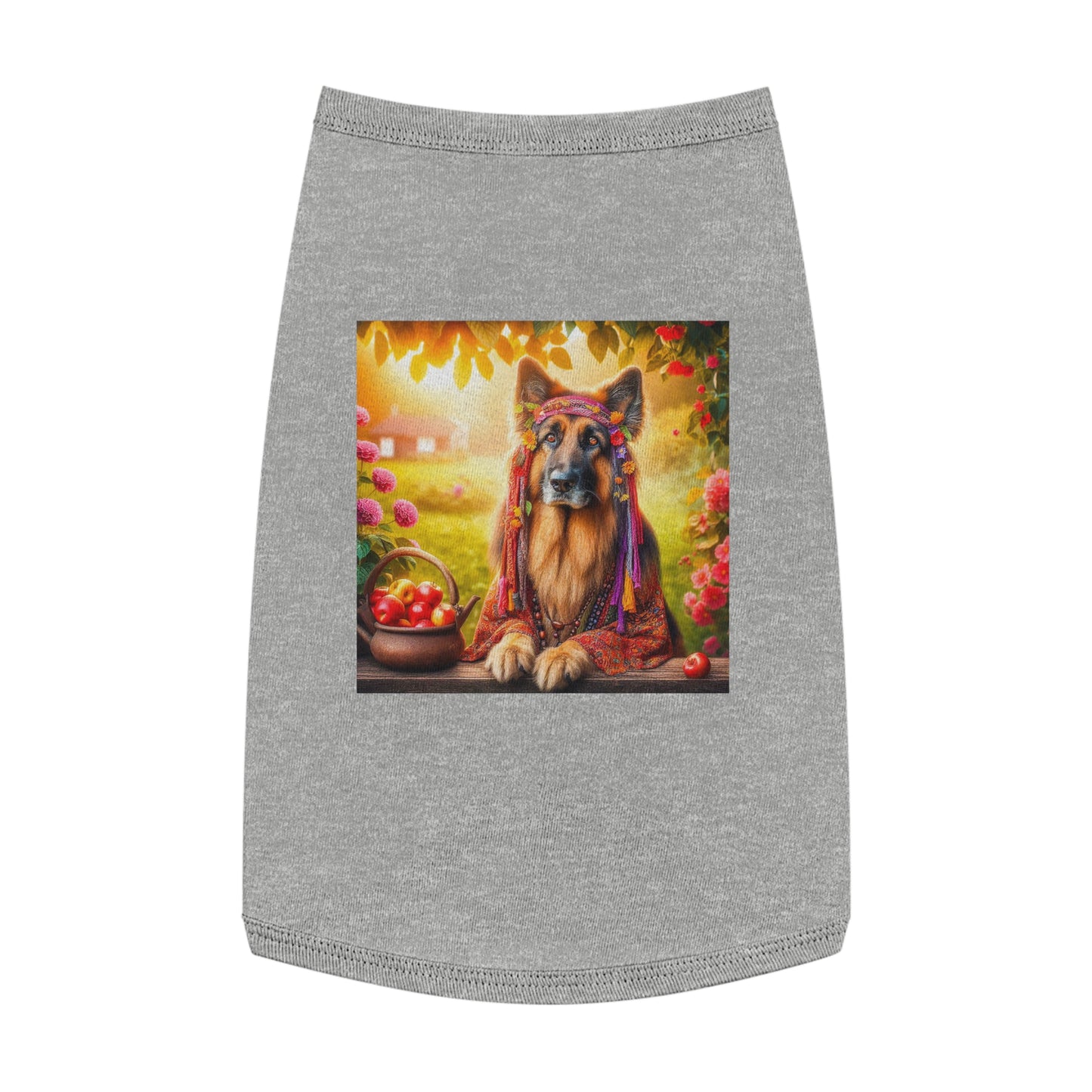 German Shepherd fun hippie Pets Printify L Heather