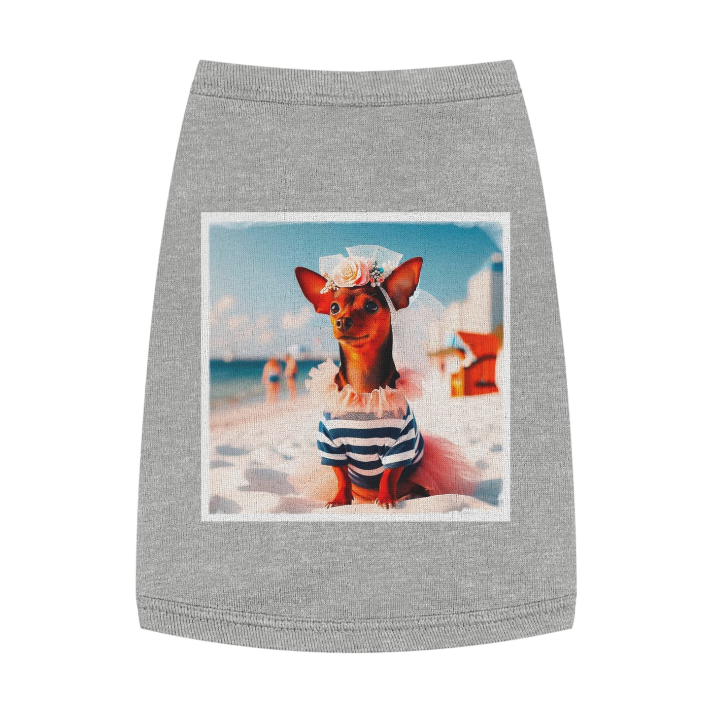 Dog Tank Top - Min Pin Tank Tops pretty bride Pets Printify M Heather