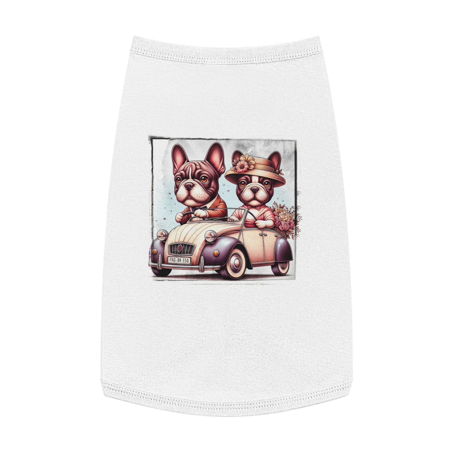 Wacky Pet Tank Top French Bulldog young couple t shirt Pets Printify L White