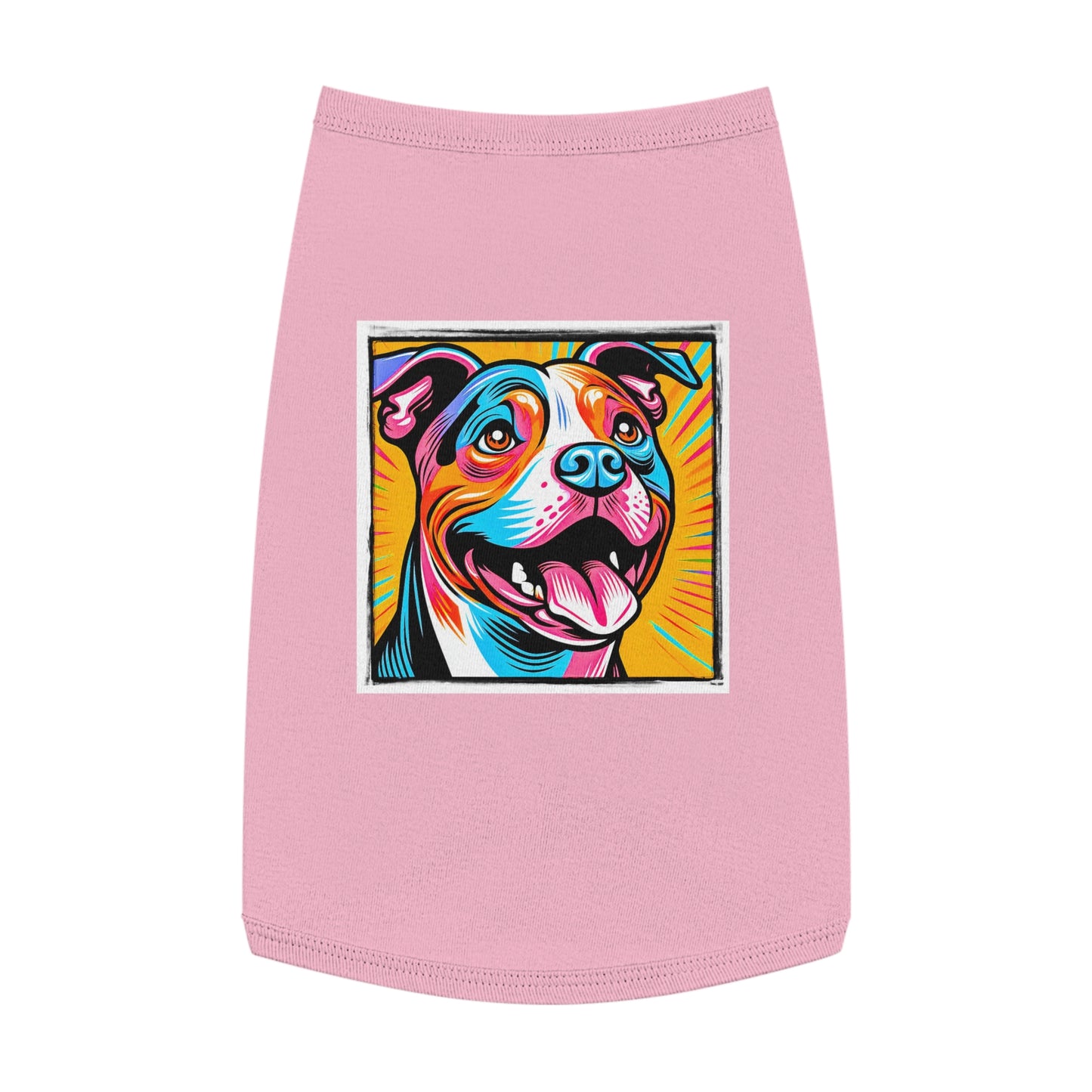Pet Tank Top Pit Bull handsome fellow Pets Printify L Pink