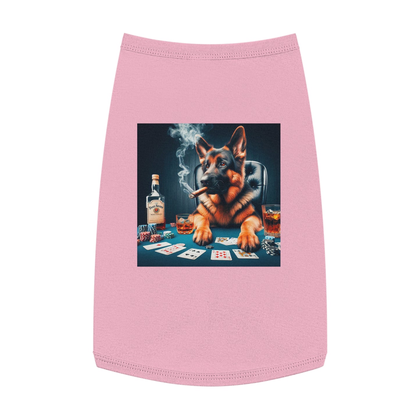 German Shepherd poker player shirt Pets Printify L Pink