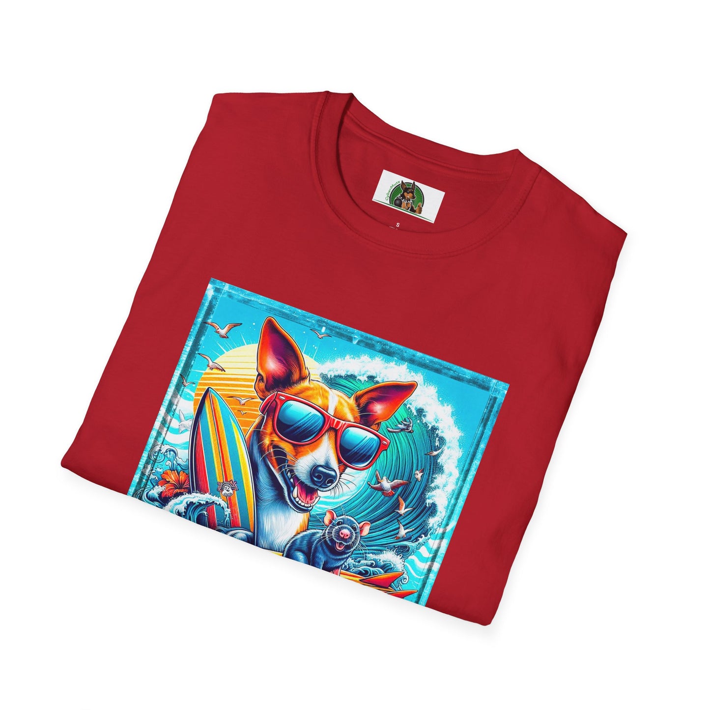 Rat Terrier T-Shirt puppy surfing