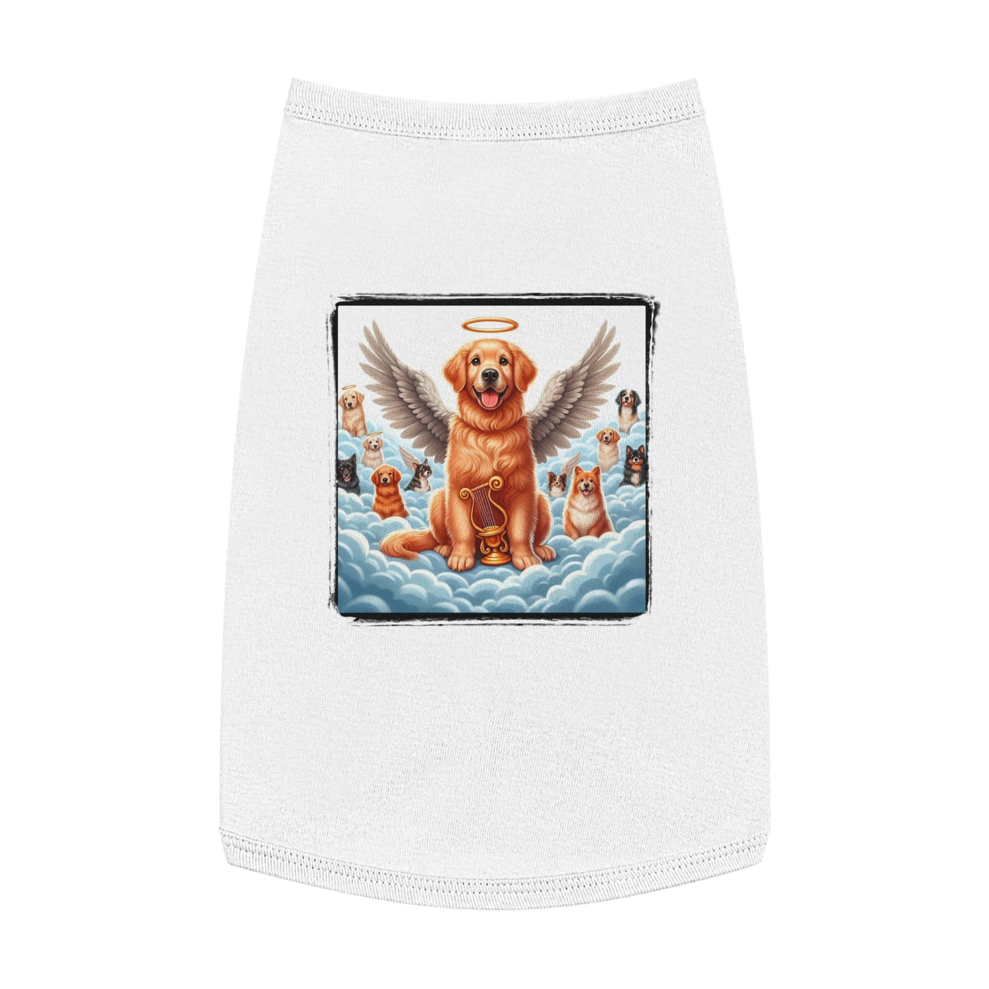 Golden Retriever tank top puppy heaven Pets Printify L White