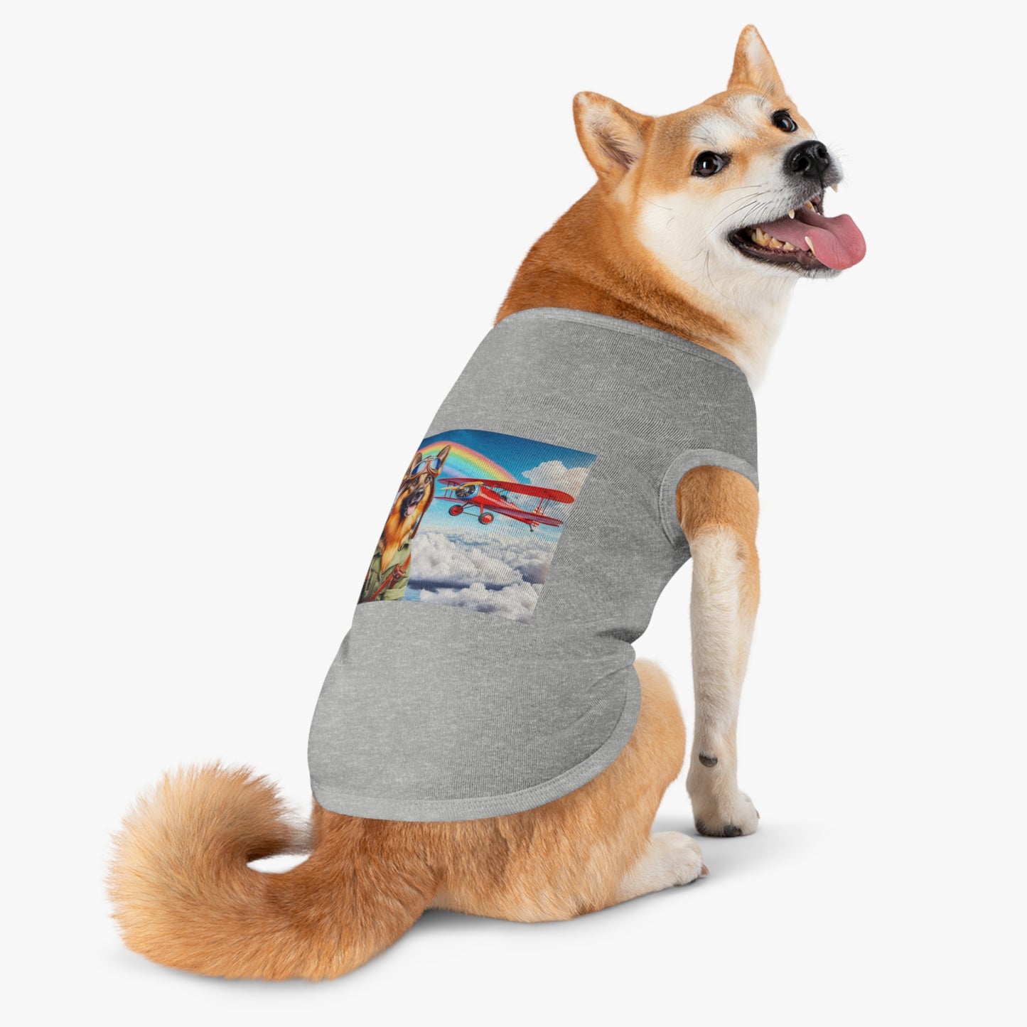 German Shepherd airplane pilot shirt