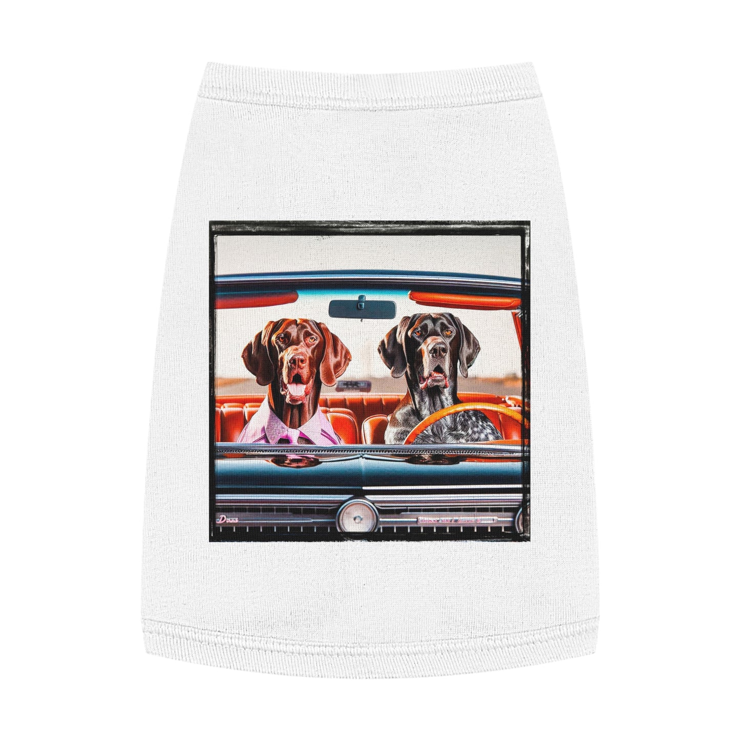 German Shorthaired Pointer driving friends t shirt Pets Printify M White