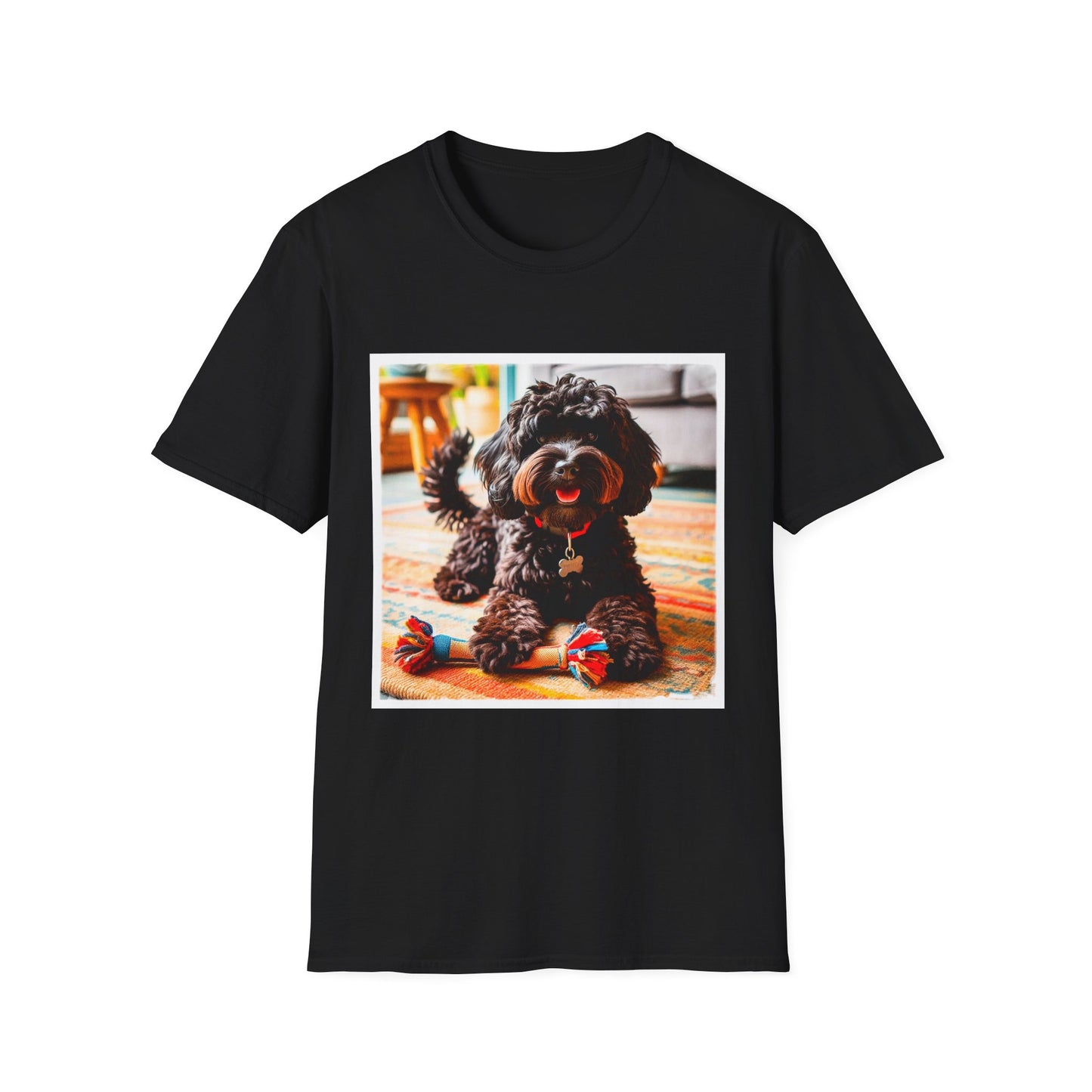CockerPoo happy smiling t shirt T-Shirt Printify XS Black