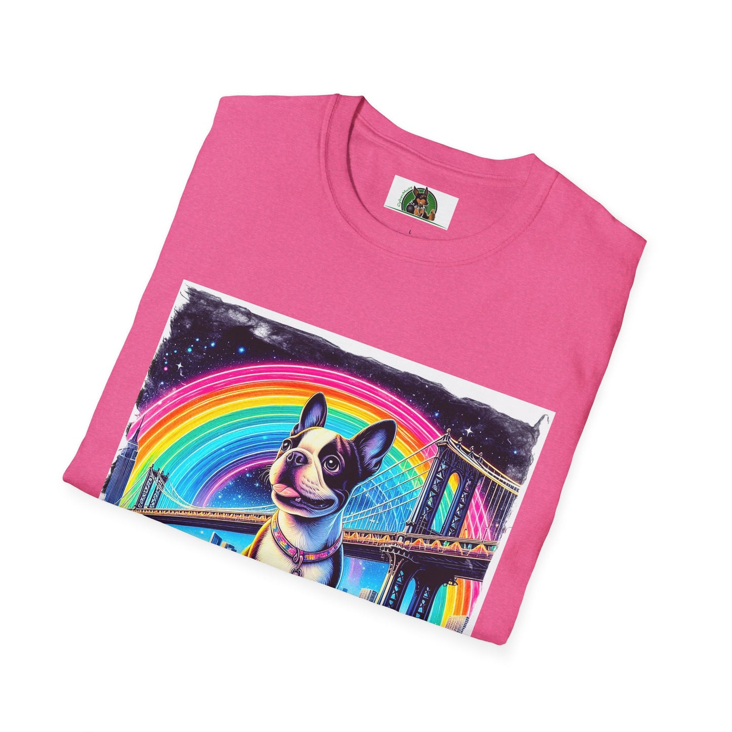 Boston Terrier Rainbow Bridge Shirt T-Shirt Printify