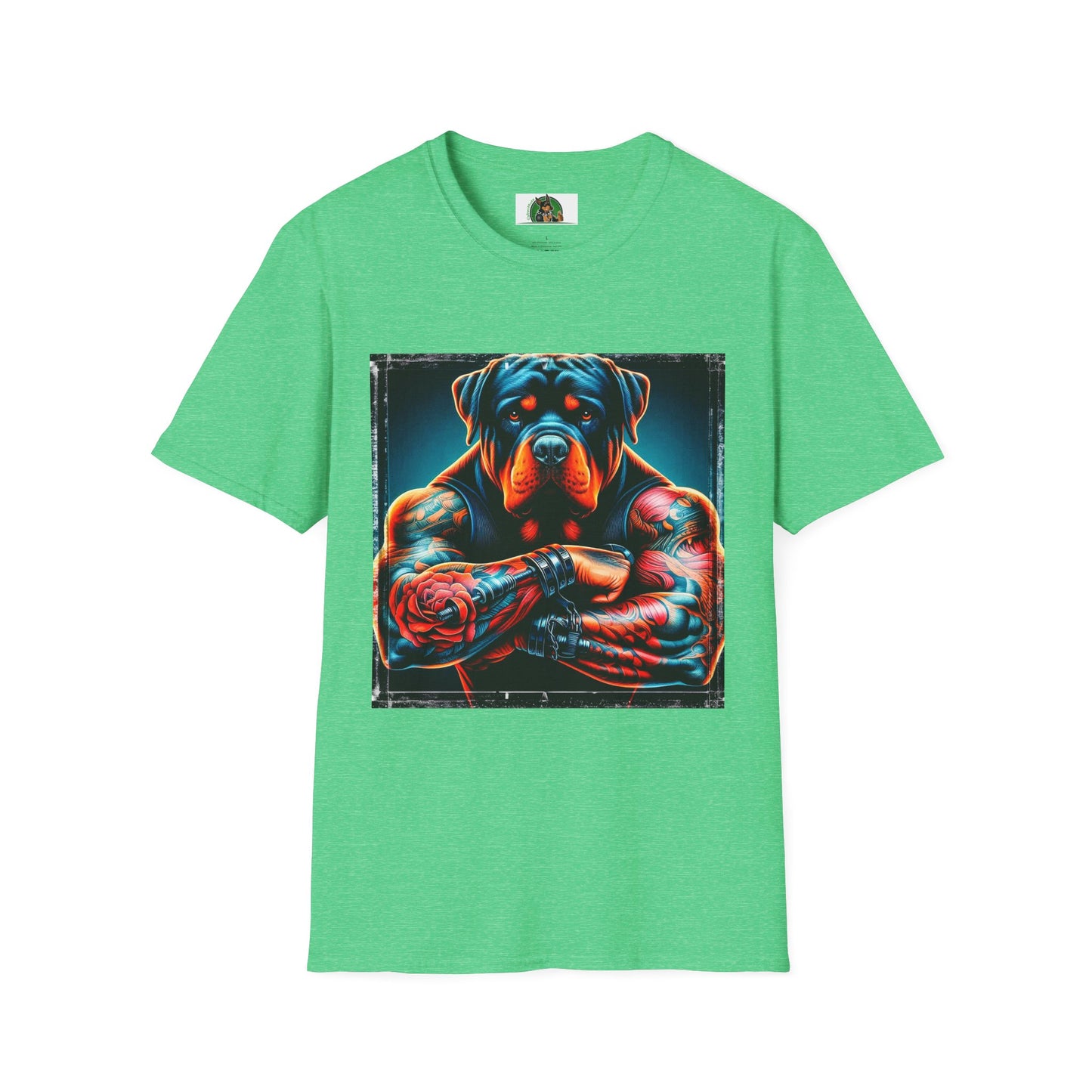 Rottweiler big muscles shirt T-Shirt Printify S Heather Irish Green