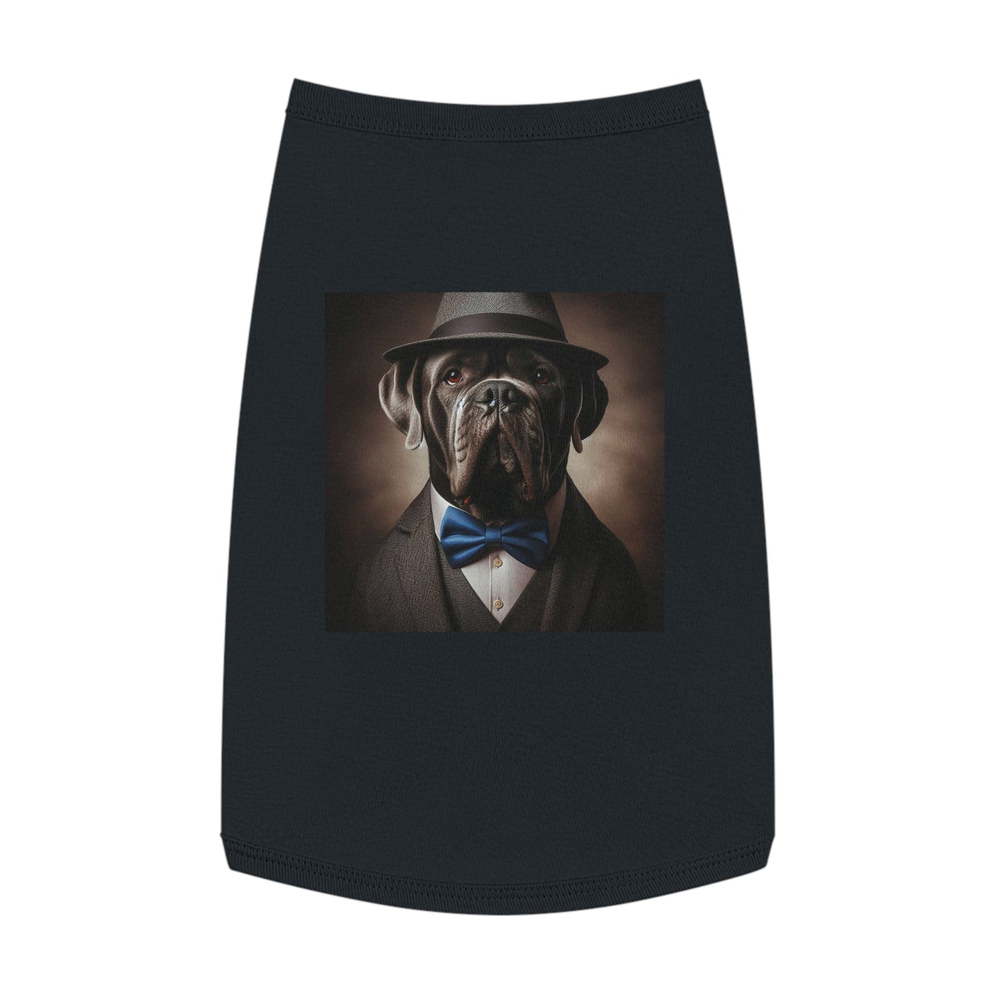 Pet Tank Top Cane Corso Suit And Fedora Hat Pets Printify L Black