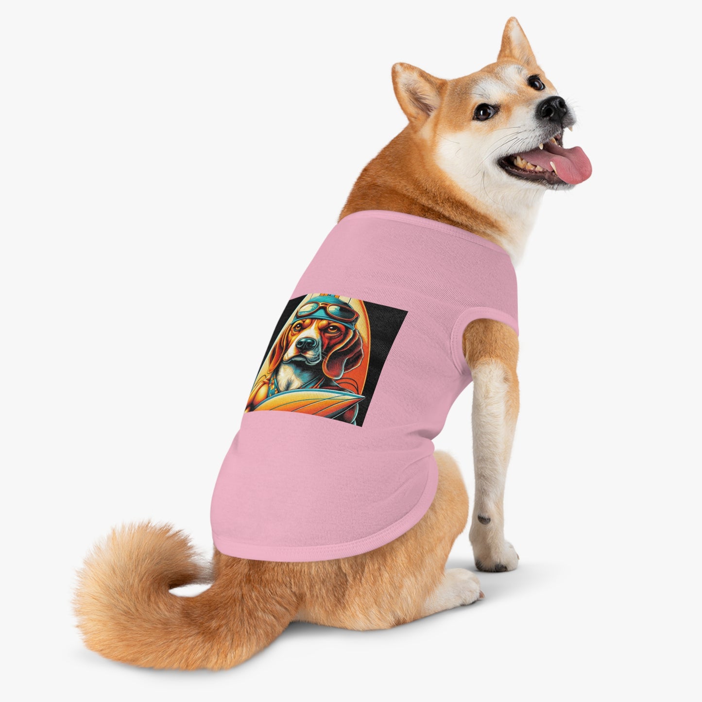 Pet Tank Top Beagle Surfer Dog Pets Printify