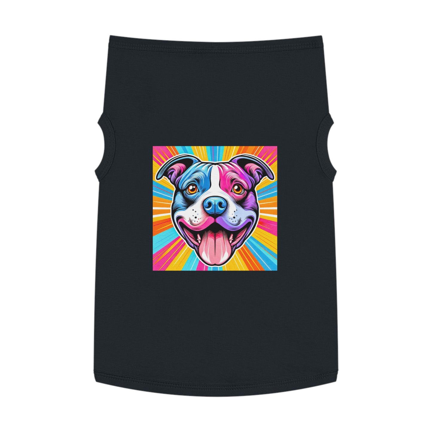 Pet Tank Top Pit Bull pink and blue shirt Pets Printify XL Black