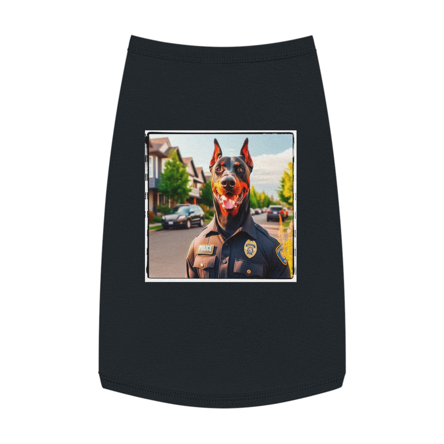 Pet Tank Top Doberman neighborhood police watch t shirt Pets Printify