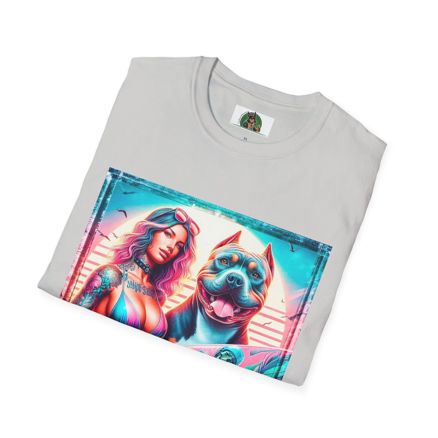 Pit Bull surfer and girl