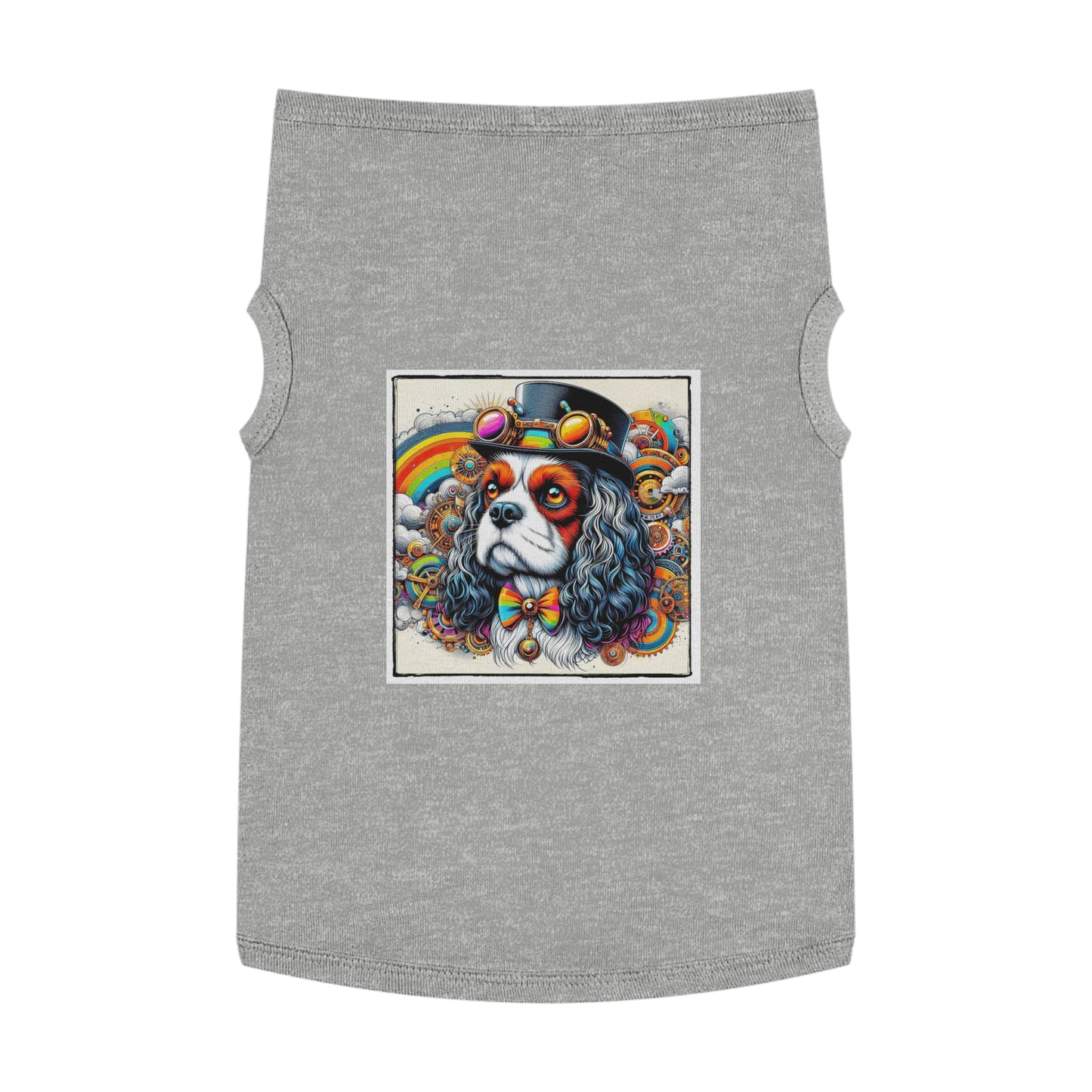 Pet Tank Top Cavalier King Charles Spaniel SteamPunk Colorful T Shirt Pets Printify XL Heather
