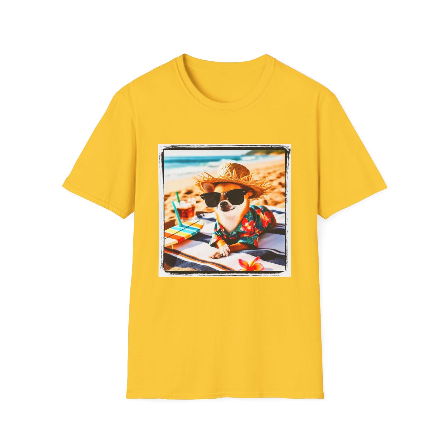 Chihuahua beach scene t shirt T-Shirt Printify S Daisy