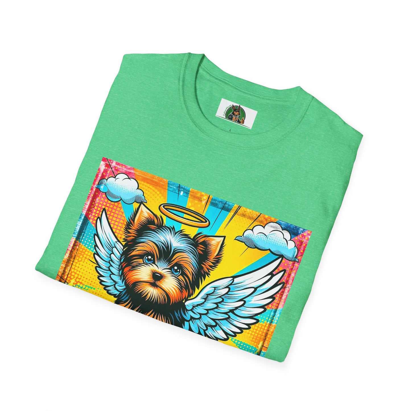 Yorkie pop art clouds shirt
