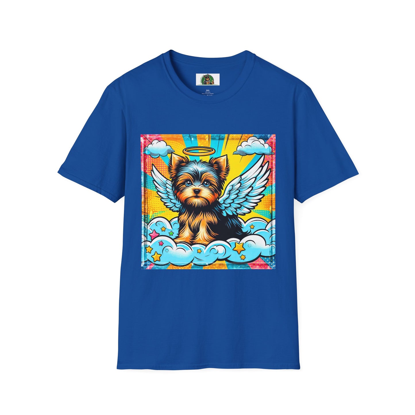 Yorkie pop art clouds shirt T-Shirt Printify XS Royal