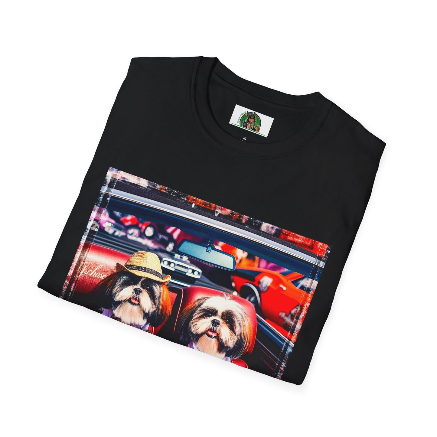 Wacky Shih Tzu driving frirbfs T-Shirt Printify