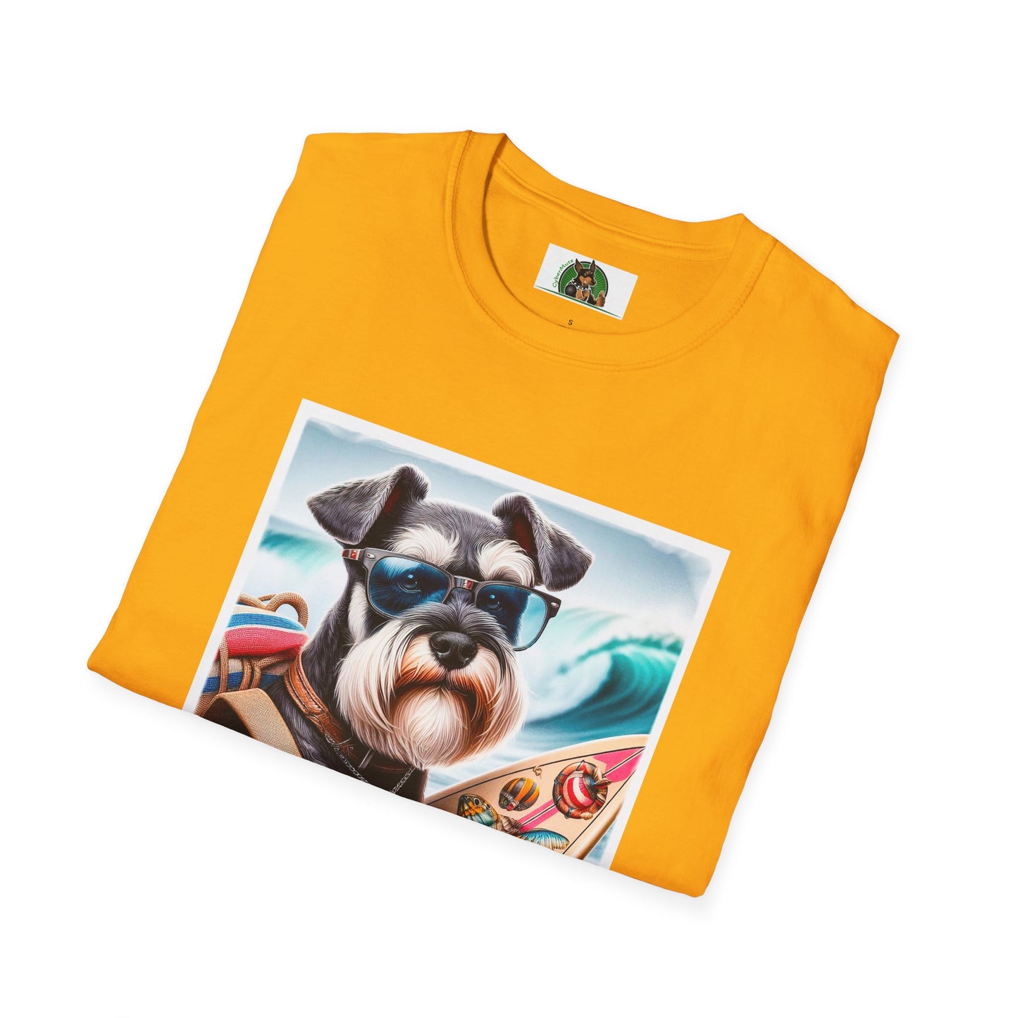 Miniature Schnauzer surfer dude shirt