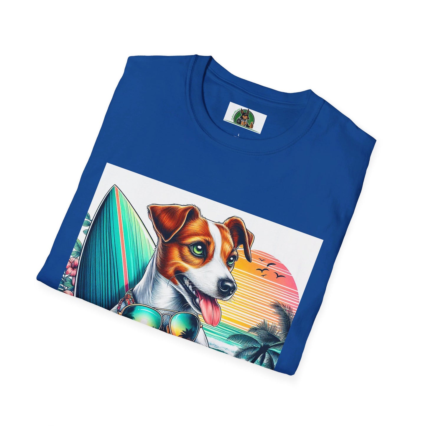 Jack Russell Sunset Surfer T-Shirt Printify