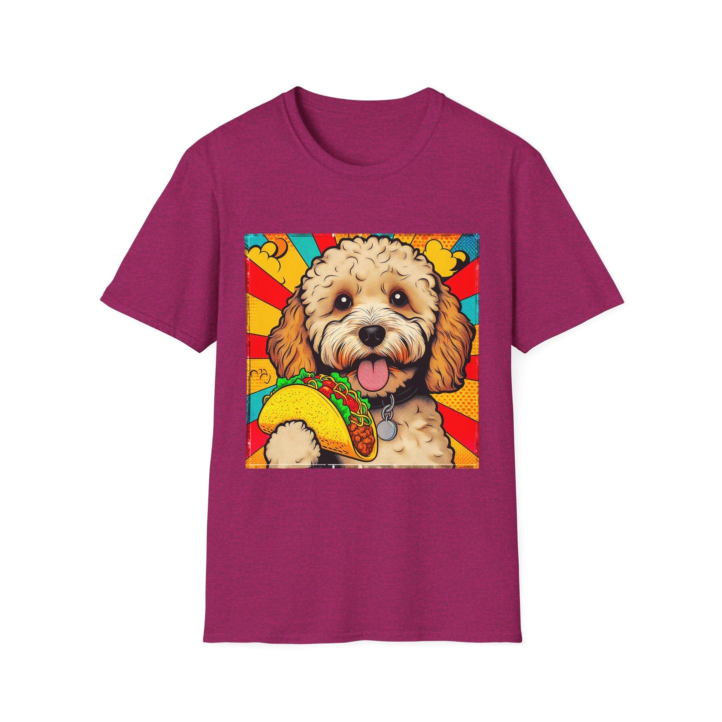 CockerPoo taco eating t shirt T-Shirt Printify S Antique Heliconia