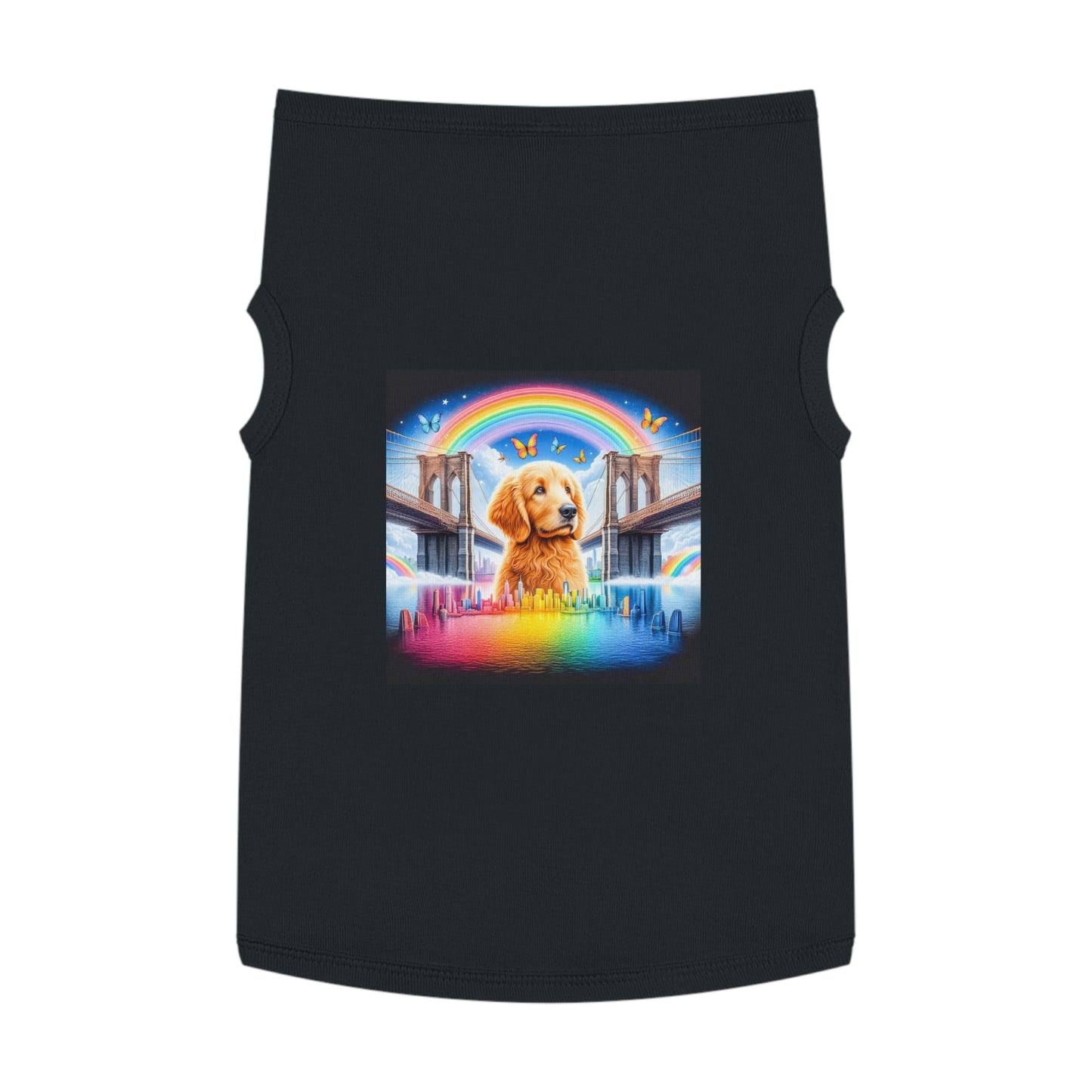 Pet Tank Golden Doodle rainbow bridge Pets Printify XL Black