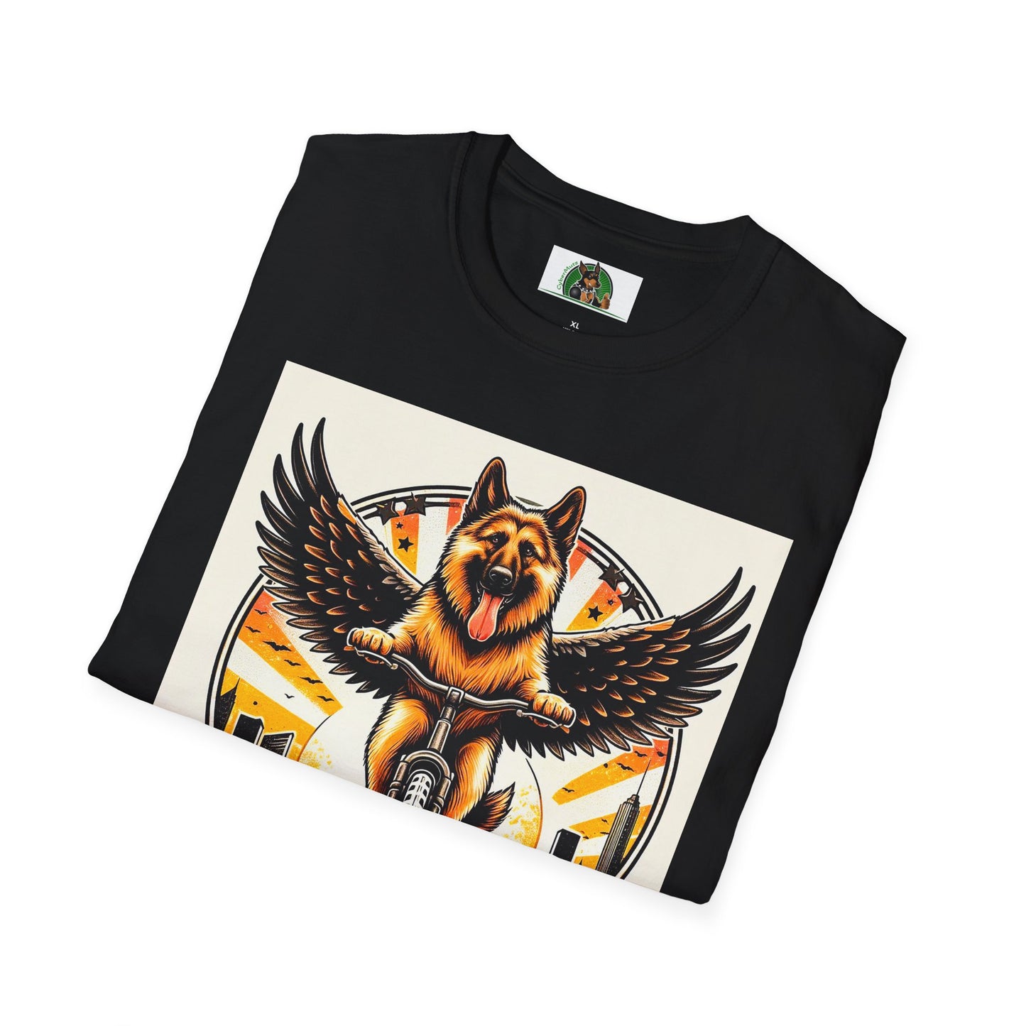 German Shepherd Angel bike riding