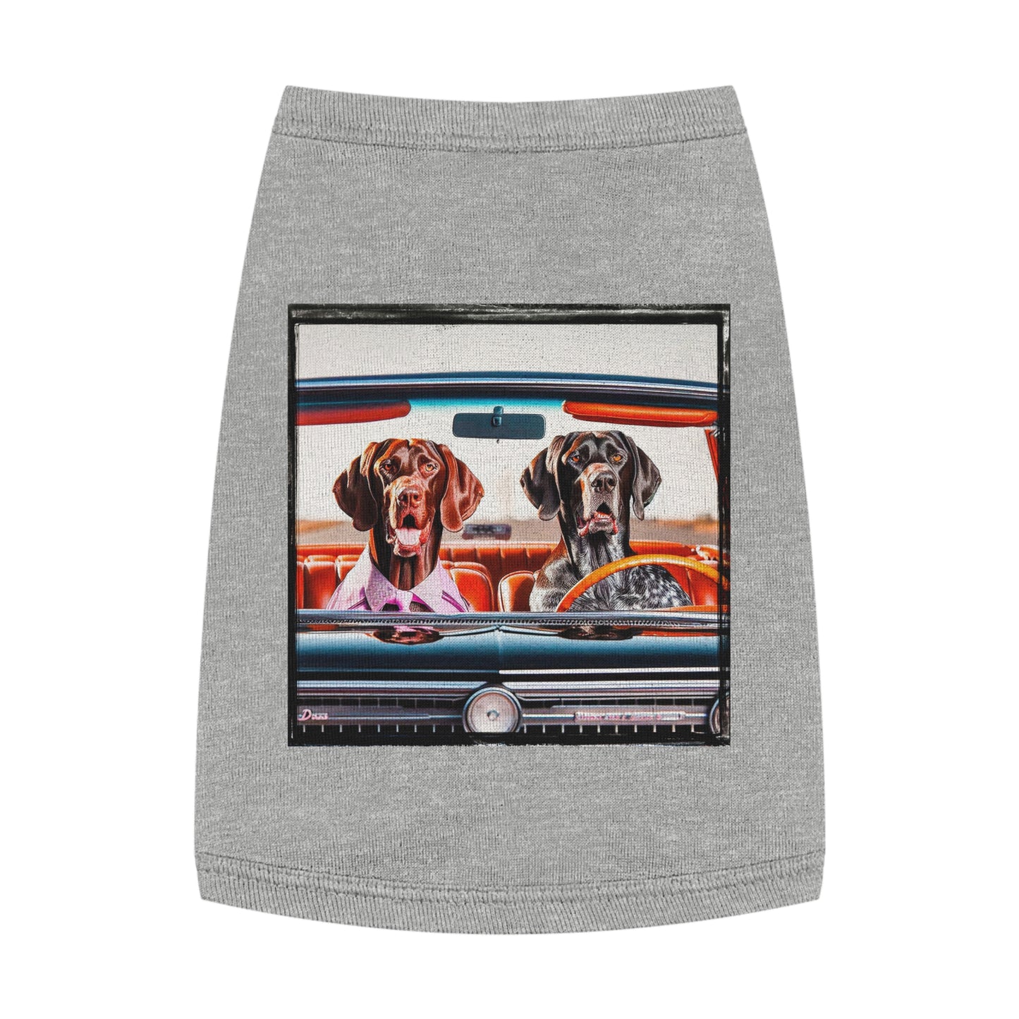 German Shorthaired Pointer driving friends t shirt Pets Printify M Heather