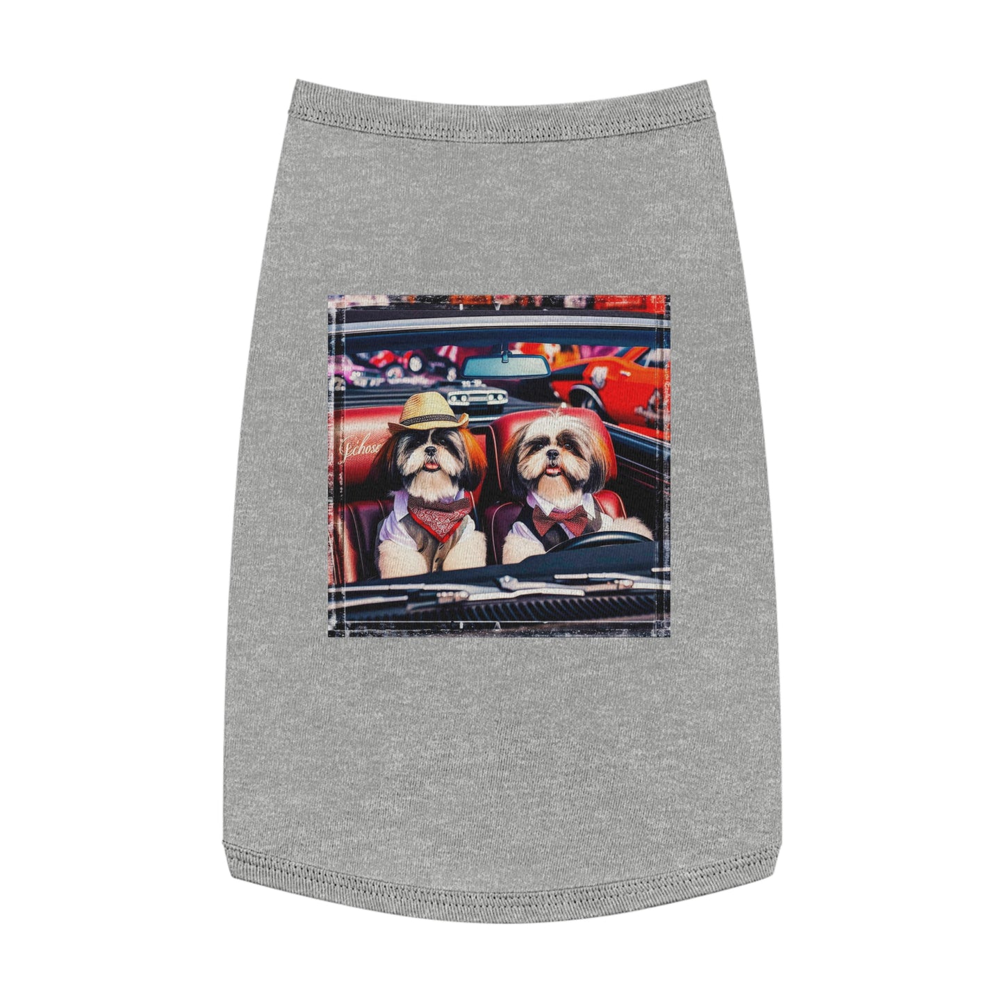 Pet Tank Top Shih Tzu driving shirt Pets Printify L Heather