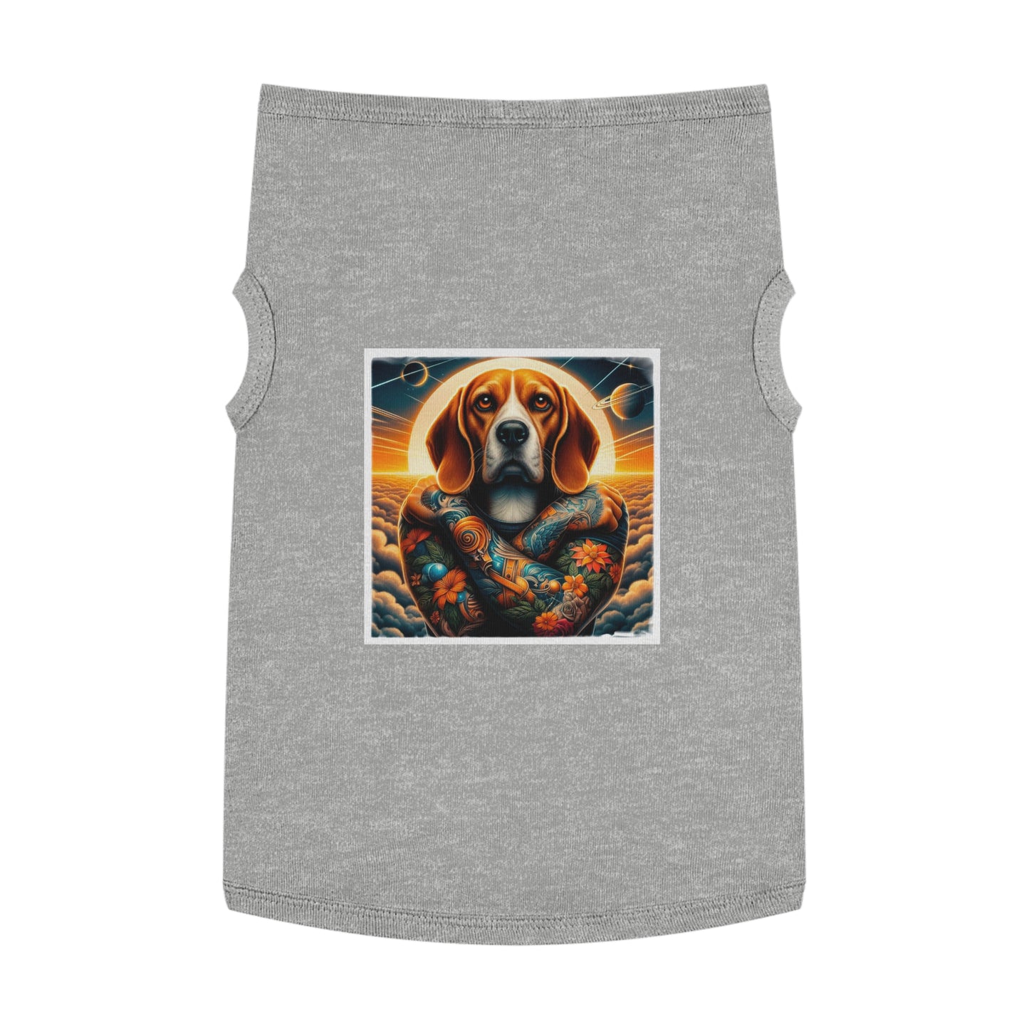 Pet Tank Top Beagle Tattooed Dog Pets Printify XL Heather