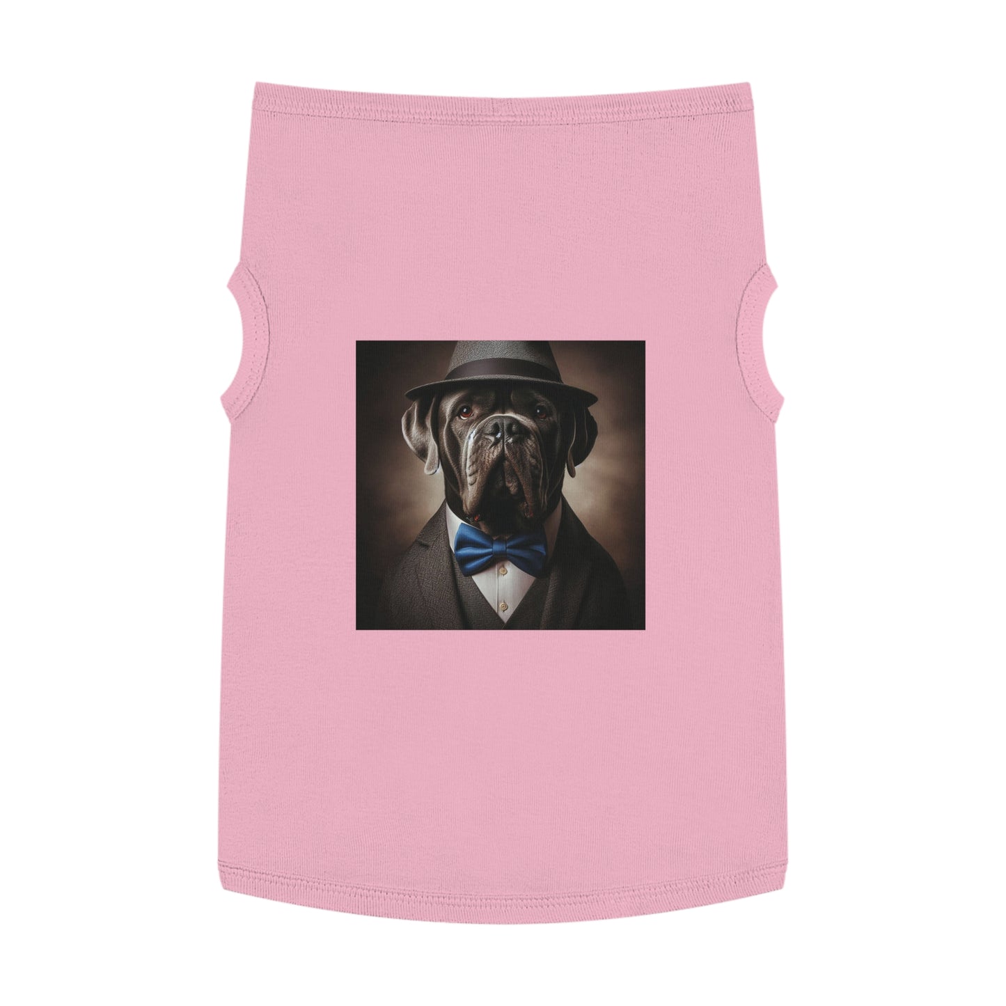 Pet Tank Top Cane Corso Suit And Fedora Hat Pets Printify XL Pink