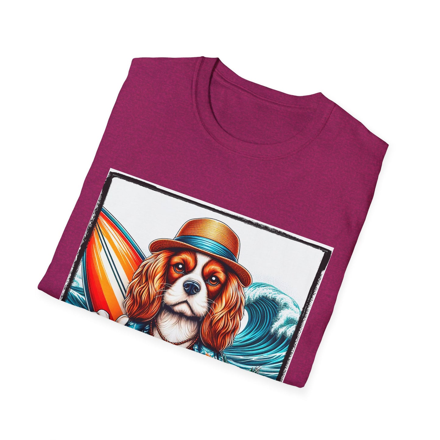 Cavalier King Charles Spaniel Hang Ten Surfer Dog TShirt