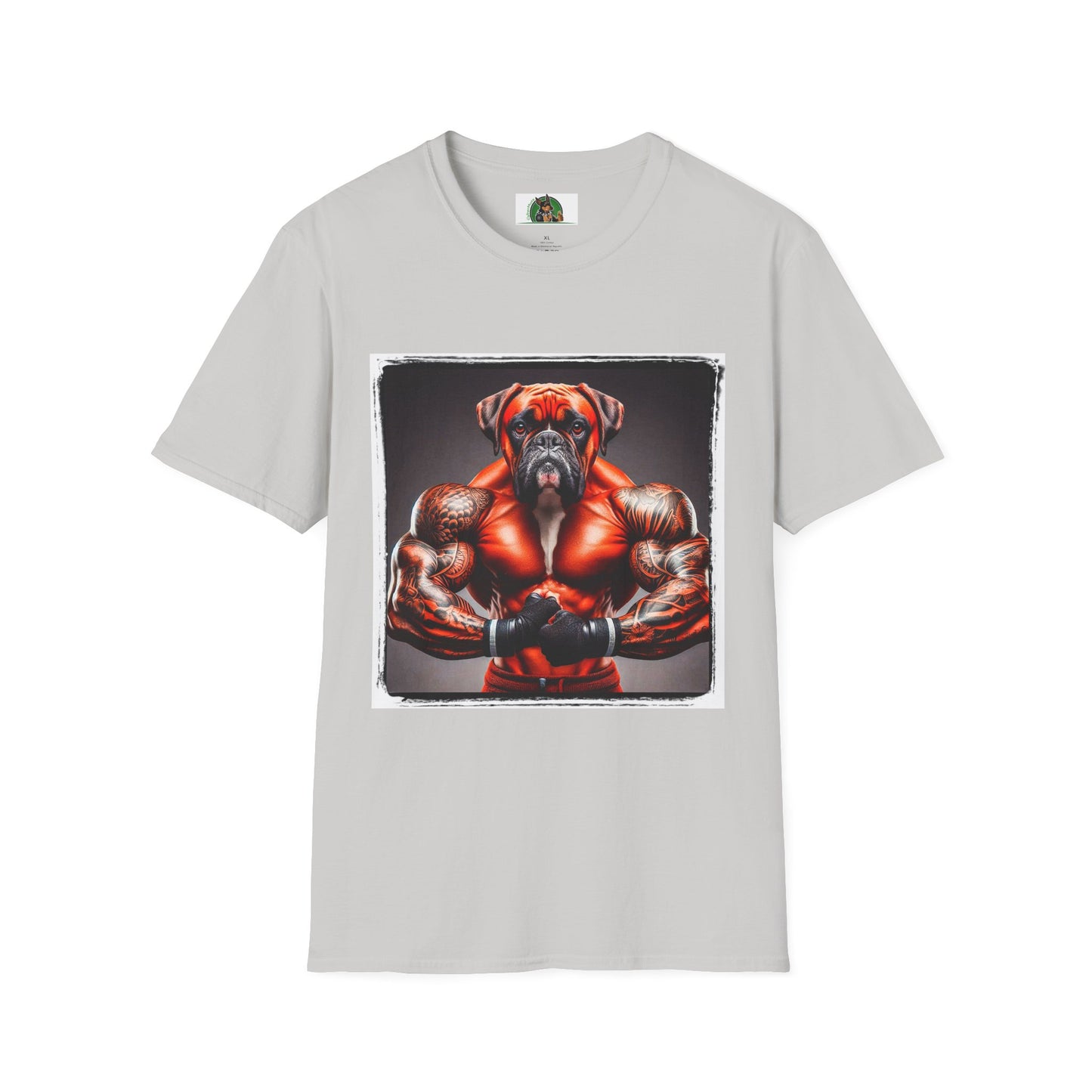 Boxer Muscle Dog Shirt T-Shirt Printify S Ice Grey