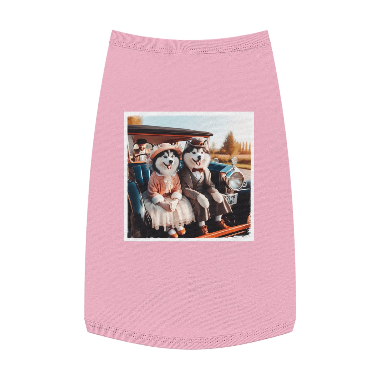 Pet Tank Top Husky couple in church Pets Printify L Pink