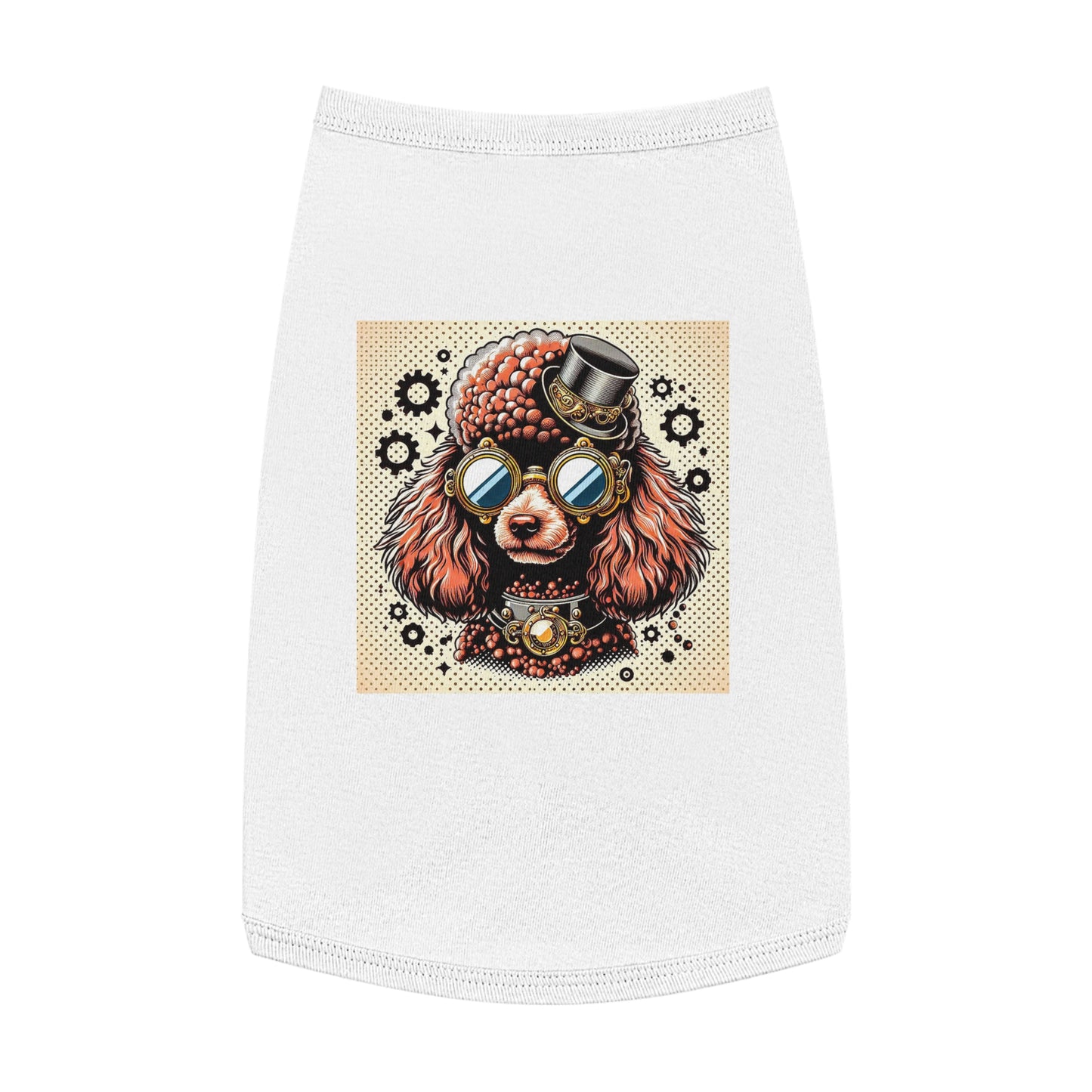 Pet Tank Top Poodle gear head Pets Printify L White