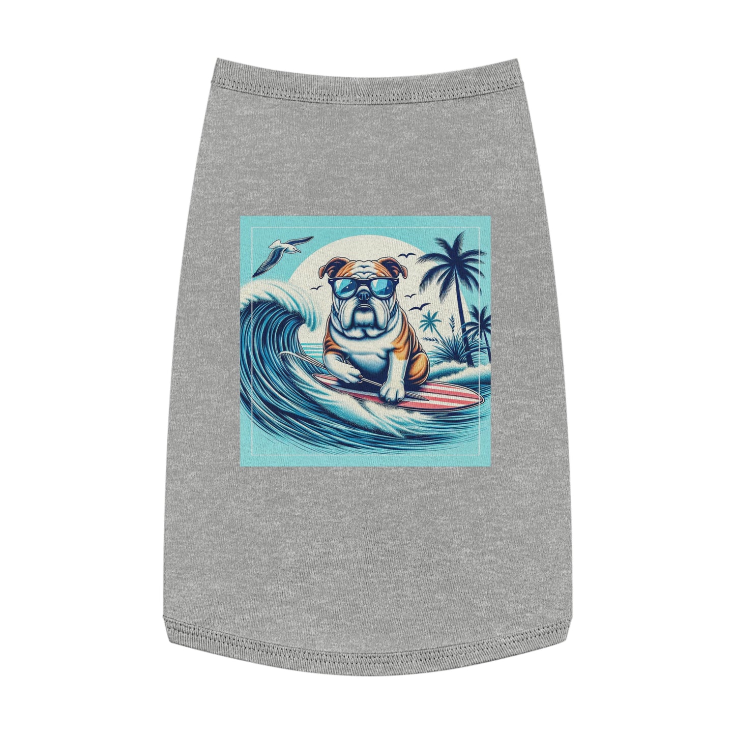 Pet Tank Top Bulldog waves t shirt Pets Printify L Heather