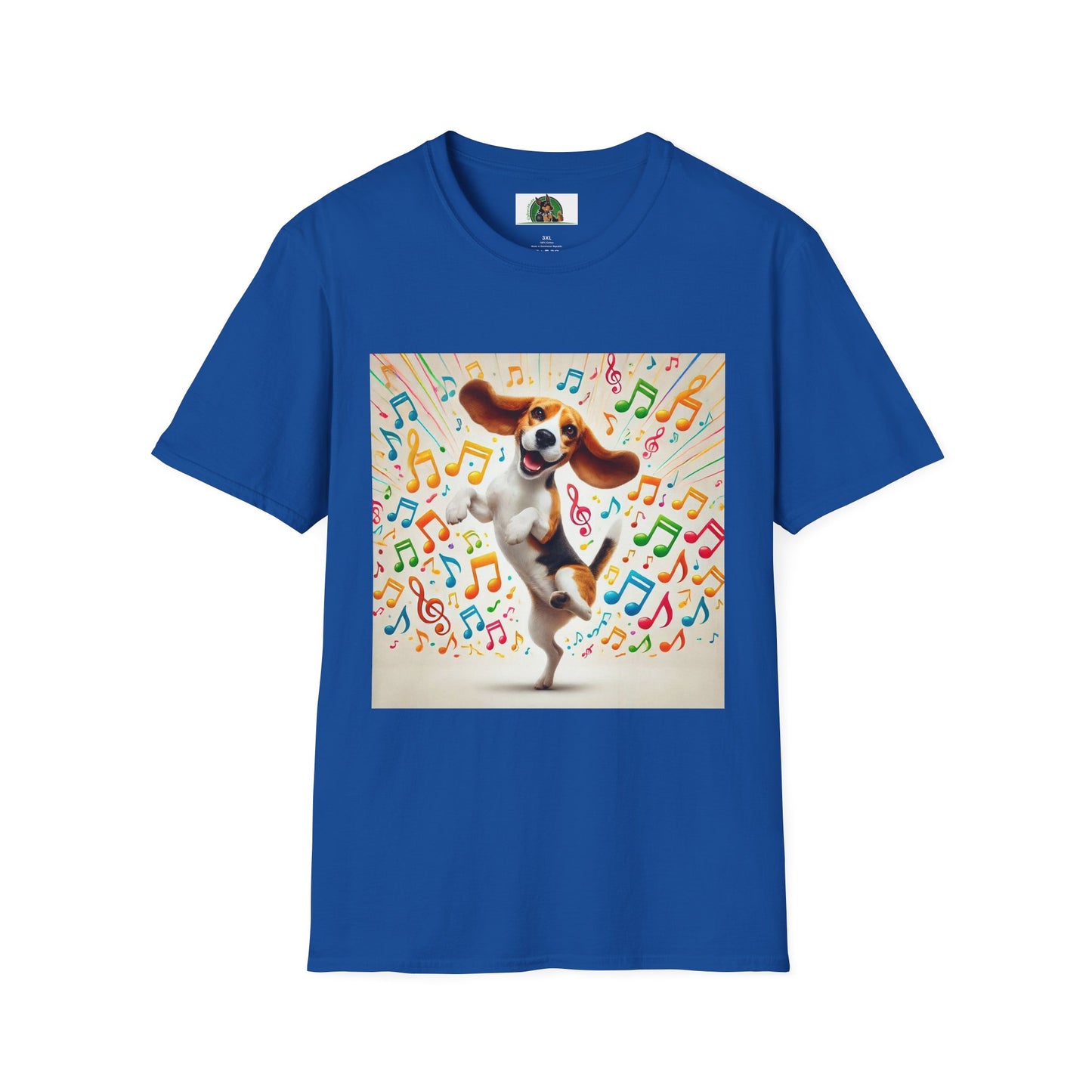 Beagle Dancing T-Shirt - Unisex Softstyle Tee T-Shirt Printify XS Royal