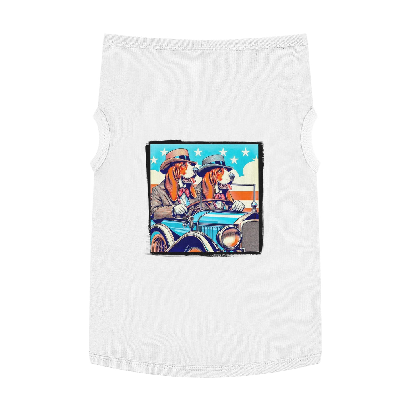 Pet Tank Top Wacky Basset Hound Pets Printify XL White