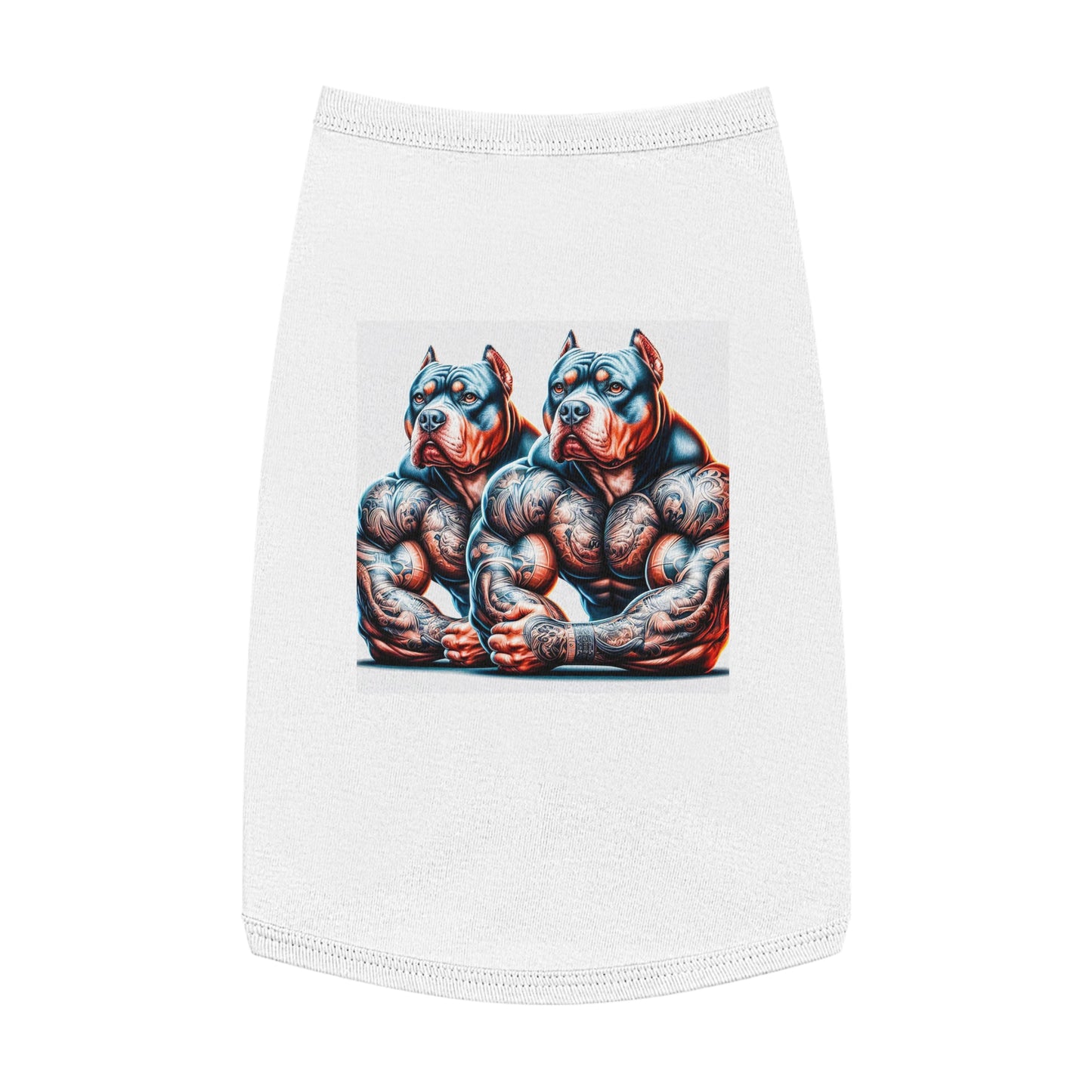 Pet Tank Top Pit Bull gym rat friends Pets Printify L White