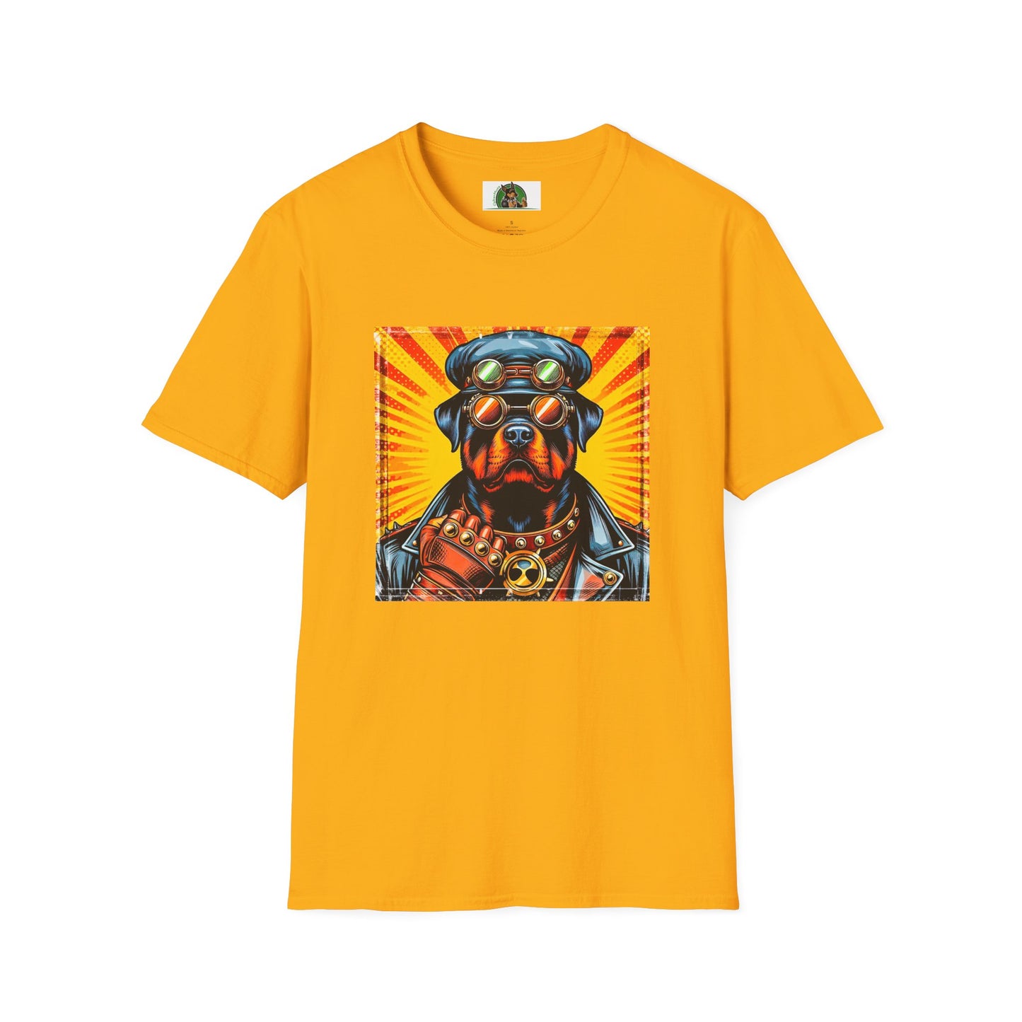 Rottweiler cool steam punk shirt T-Shirt Printify S Gold