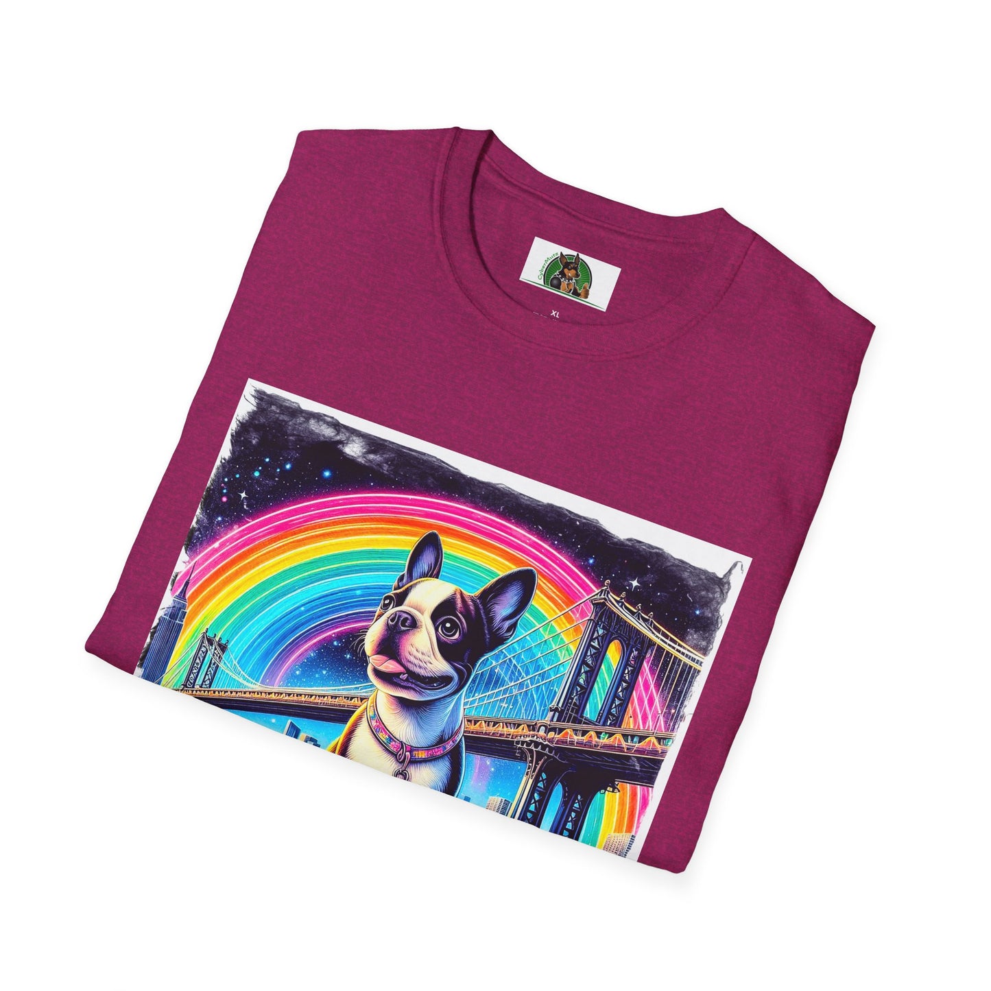 Boston Terrier Rainbow Bridge Shirt T-Shirt Printify