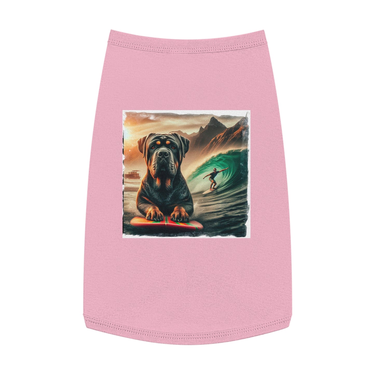 Pet Tank Top Cane Corso Surfing Dog Pets Printify L Pink