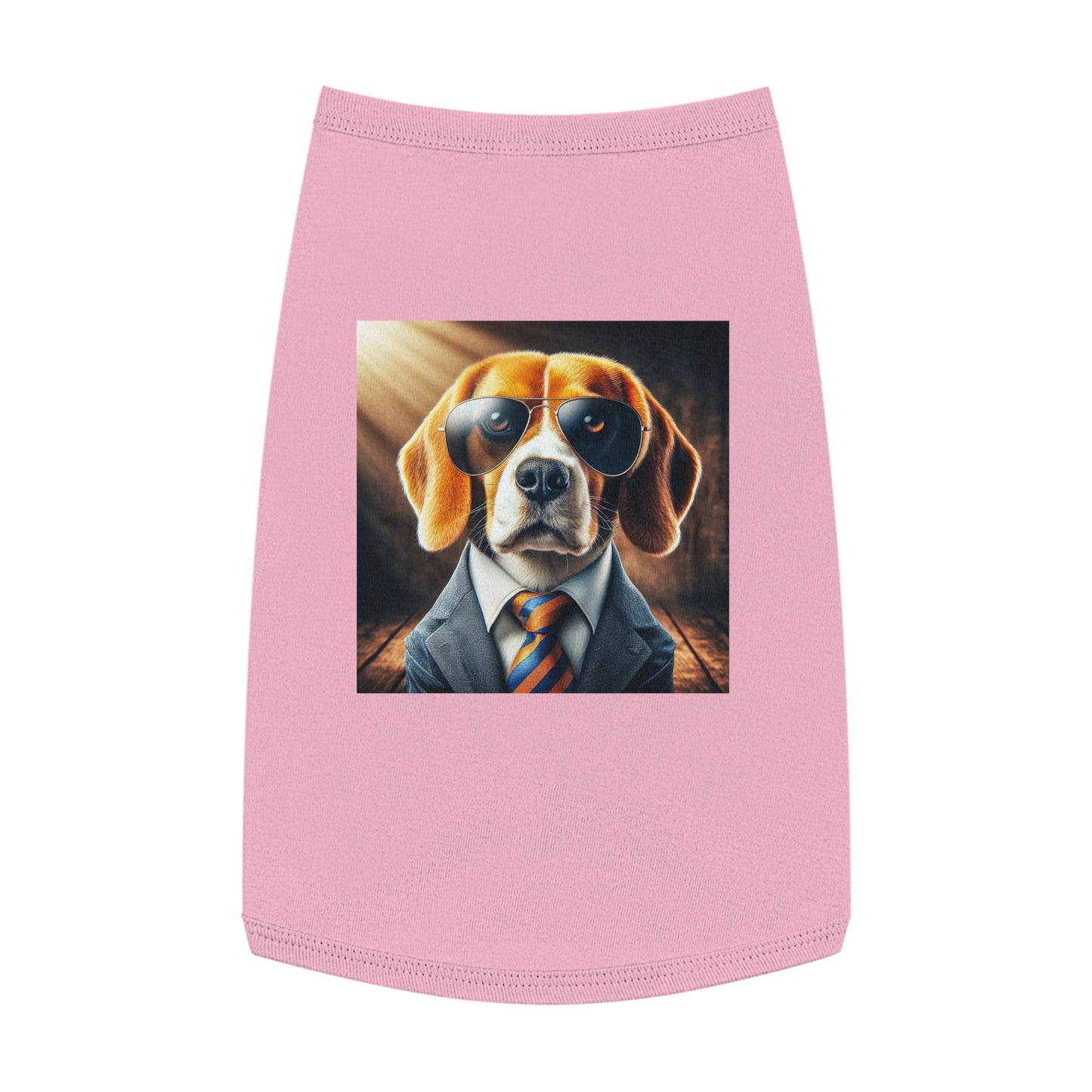 Pet Tank Top Beagle Dog In Suit And Shades Pets Printify L Pink