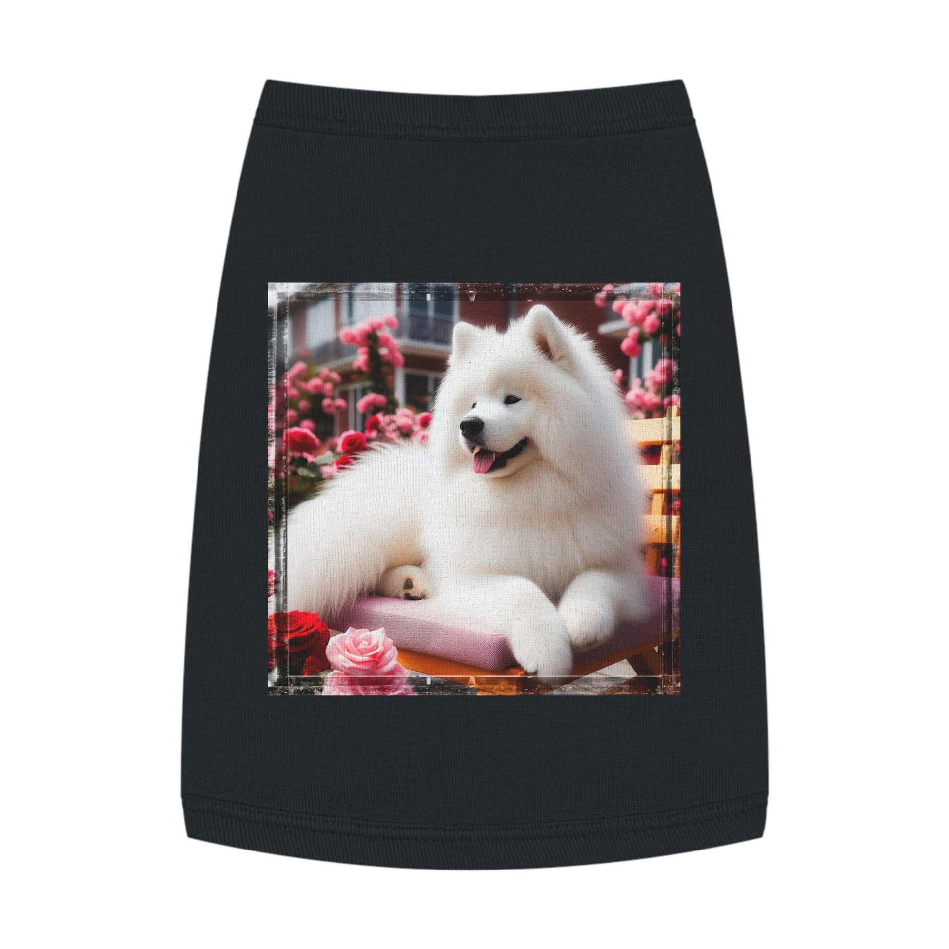 Pet Tank Top Husky fluffy girl Pets Printify M Black
