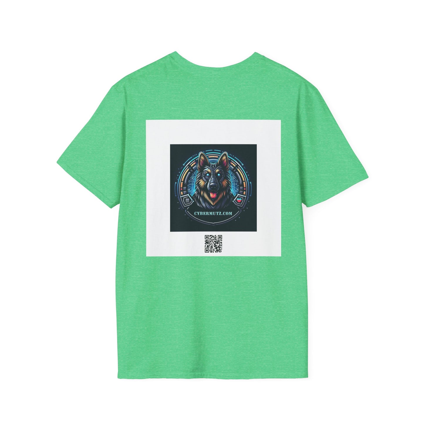 Husky Hockey Player Unisex Cotton Tee - Playful Dog Art | CyberMutz