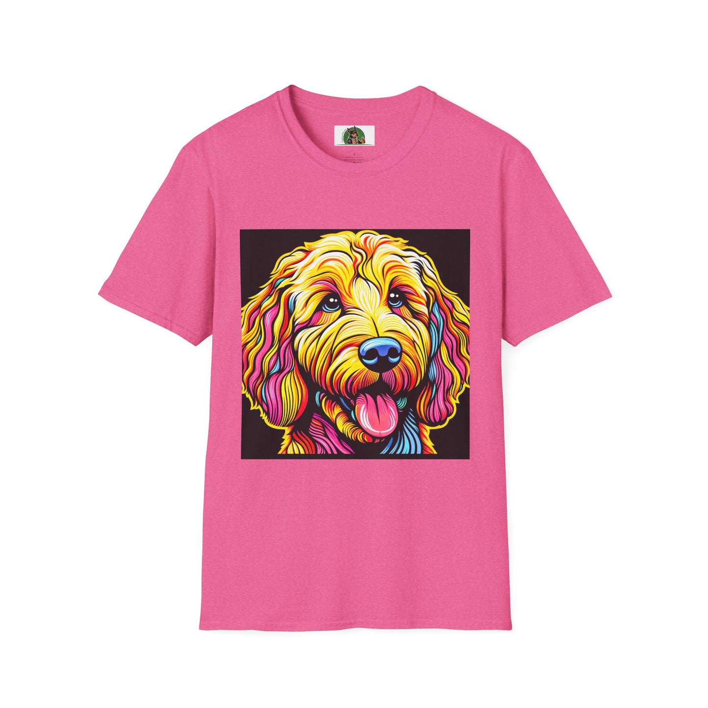 Golden Doodle pretty colors t shirt T-Shirt Printify S Heather Heliconia