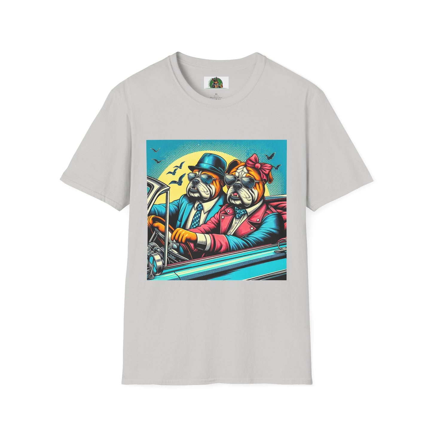 Wacky Bulldog couple t shirt T-Shirt Printify S Ice Grey