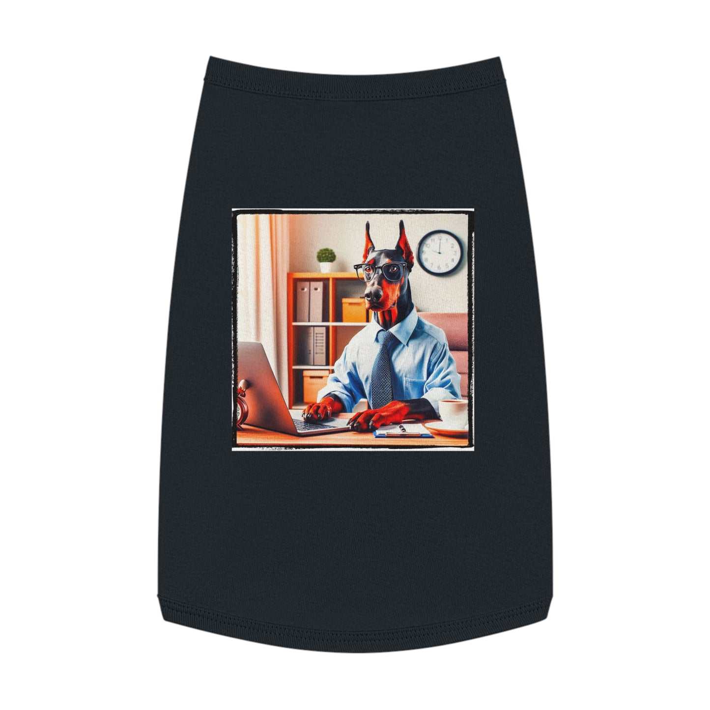 Pet Tank Top Doberman working man t shirt Pets Printify