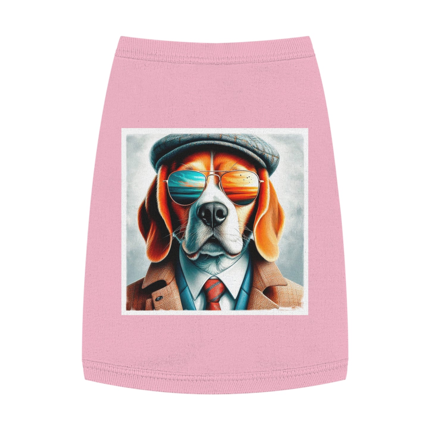 Pet Tank Top Beagle Dog Wearing Jacket And Hat Pets Printify M Pink
